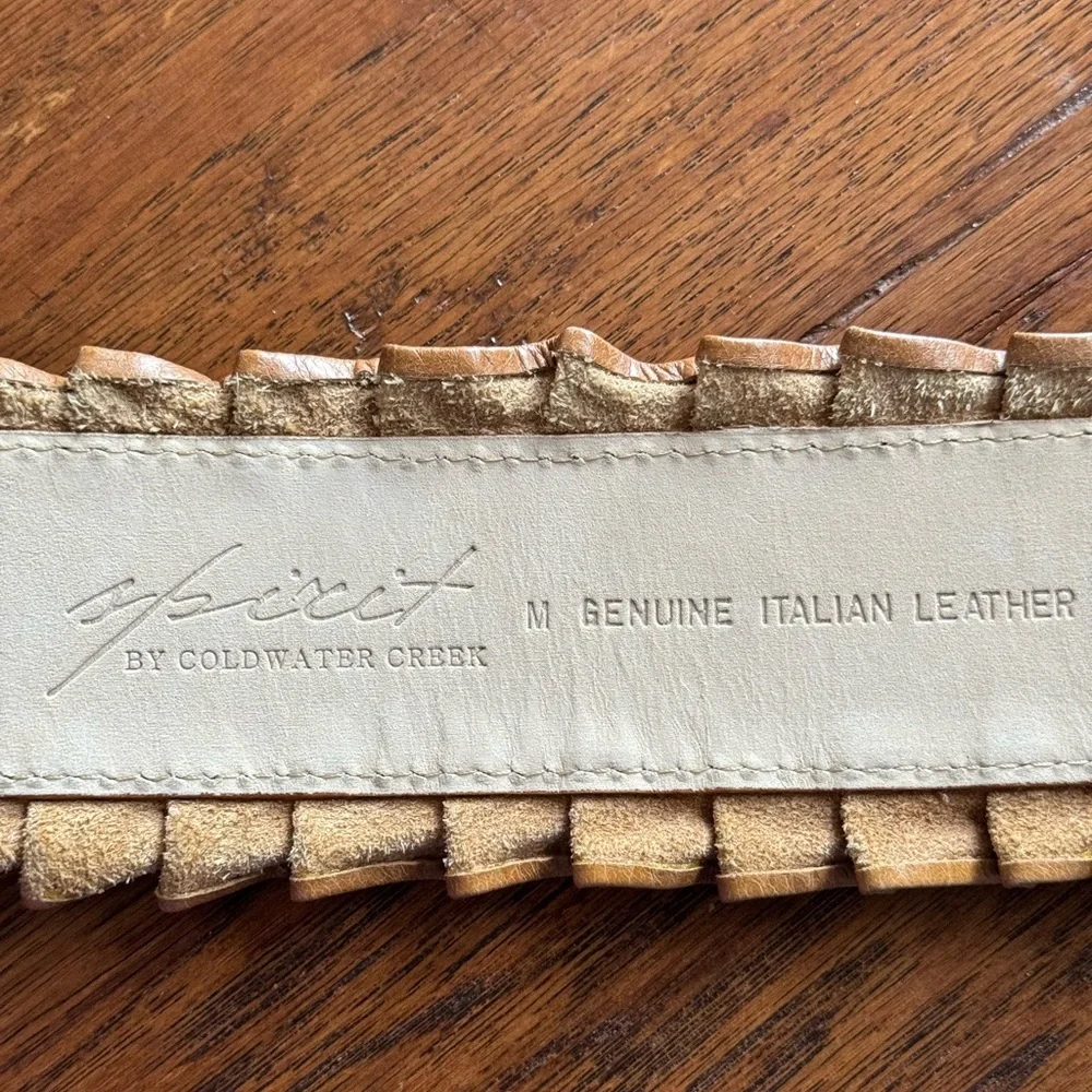 Spirit by Coldwater Creek Leather Ruffle Belt‎